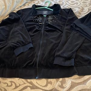 Black velvety warm up suit